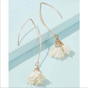 WHITE GOLD DANGLE THREADER CUTE TRENDY EAR…